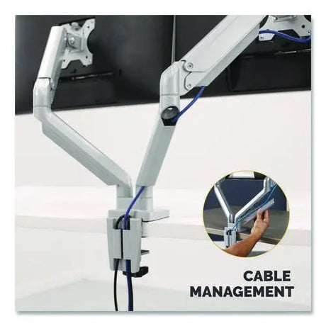 FELLOWES FELLOWES Platinum Series Dual Monitor Arm, For 40" Monitors, 360 deg Rotation, 45 deg Tilt, 180 deg  - 8056501