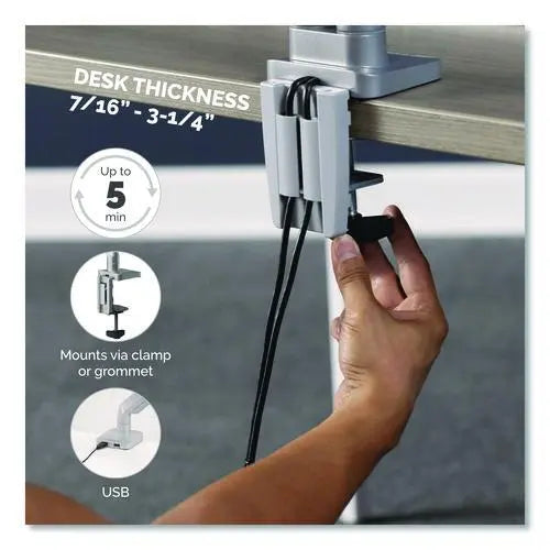 FELLOWES FELLOWES Platinum Series Dual Monitor Arm, For 40" Monitors, 360 deg Rotation, 45 deg Tilt, 180 deg  - 8056501