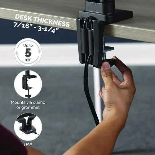 FELLOWES FELLOWES Platinum Series Dual Monitor Arm for 40" Monitors, 360 deg Rotation, +/-45 deg Tilt, 360 de - 8042501