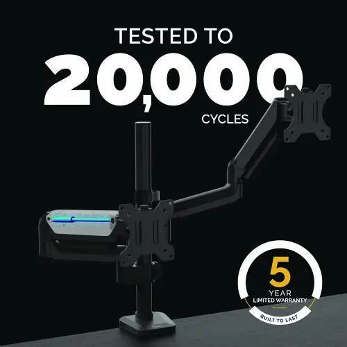 FELLOWES FELLOWES Platinum Series Dual Stacking Arm for 27" Monitors, 360 deg Rotation, 180 deg Tilt, 360 deg - 8043401