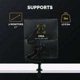 FELLOWES FELLOWES Platinum Series Dual Stacking Arm for 27" Monitors, 360 deg Rotation, 180 deg Tilt, 360 deg - 8043401