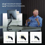 FELLOWES FELLOWES Platinum Series Single Monitor Arm, For 40" Monitors, 360 deg Rotation, 45 deg Tilt, 180 de - 8043301