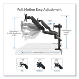 FELLOWES FELLOWES Platinum Series Triple Monitor Arm for 27" Monitors, 360 deg Rotation, +85/-20 deg Tilt, 36 - 8042601