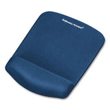 FELLOWES FELLOWES PlushTouch Mouse Pad with Wrist Rest, 7.25 x 9.38, Blue - 9287301