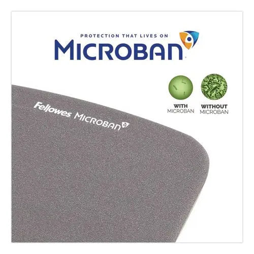 FELLOWES FELLOWES PlushTouch Mouse Pad with Wrist Rest, 7.25 x 9.38, Graphite - 9252201