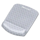 FELLOWES FELLOWES PlushTouch Mouse Pad with Wrist Rest with FoamFusion Technology, 7.25 x 9.38, Lattice Desig - 9549701