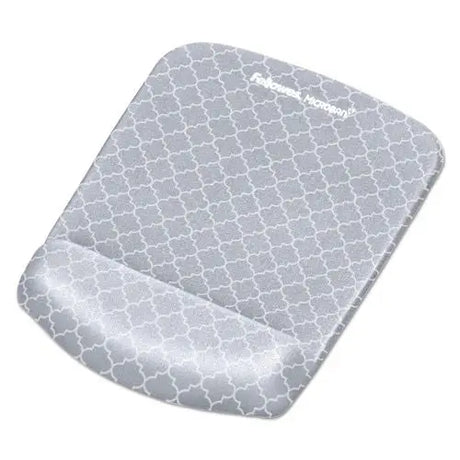 FELLOWES FELLOWES PlushTouch Mouse Pad with Wrist Rest with FoamFusion Technology, 7.25 x 9.38, Lattice Desig - 9549701