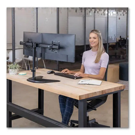 FELLOWES FELLOWES Professional Series Freestanding Dual Horizontal Monitor Arm, For 30" Monitors, 35.75" x 11 - 8043701