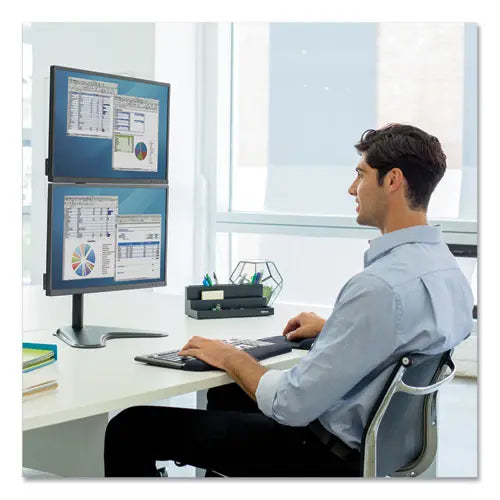 FELLOWES FELLOWES Professional Series Freestanding Dual Stacking Monitor Arm, For 32" Monitors, 15.3" x 35.5" - 8044001