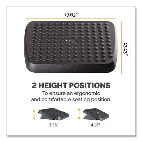 FELLOWES FELLOWES Standard Footrest, Adjustable, 17.63w x 13.13d x 3.75h, Graphite - 48121
