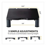 FELLOWES FELLOWES Standard Monitor Riser, 13.38" x 13.63" x 2" to 4", Graphite, Supports 60 lbs - 9169301
