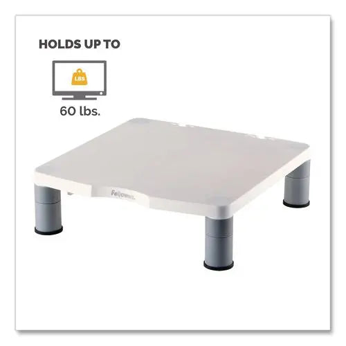 FELLOWES FELLOWES Standard Monitor Riser, For 21" Monitors, 13.38" x 13.63" x 2" to 4", Platinum/Graphite, Su - 91712