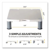 FELLOWES FELLOWES Standard Monitor Riser, For 21" Monitors, 13.38" x 13.63" x 2" to 4", Platinum/Graphite, Su - 91712