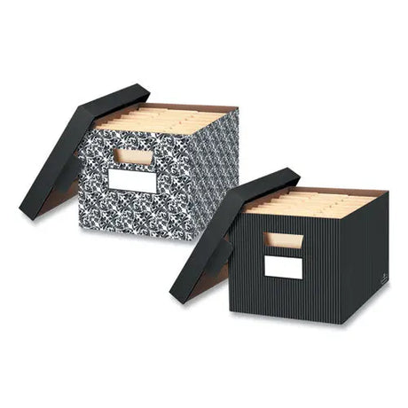 FELLOWES FELLOWES STOR/FILE Decorative Medium-Duty Storage Box, Letter/Legal Files, 12.5" x 16.25" x 10.5", B - 0022705