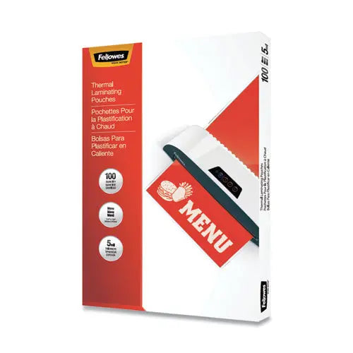 FELLOWES FELLOWES Thermal Laminating Pouches, 5 mil, 11.5" x 17.5", Matte Clear, 100/Pack - 5746001