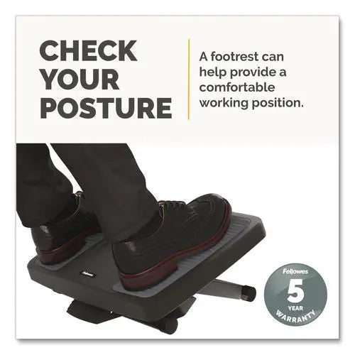 FELLOWES FELLOWES Ultimate Foot Support, HPS, 17.75w x 13.25d x 4 to 6.5h, Black/Gray - 8067001