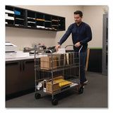 FELLOWES FELLOWES Wire Mail Cart, Metal, 2 Bins, 21.5" x 37.5" x 39.5", Chrome - 40912