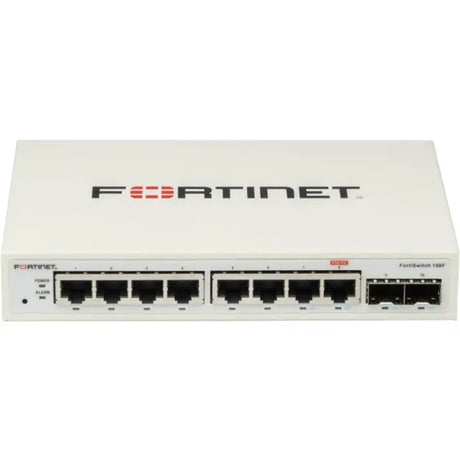 FORTINET Fortinet FortiSwitch 108F Ethernet Switch - 8 Ports - Manageable - Gigabit Ethernet - 10/100/1000Base-T, 1000Base-X - 2 Layer Supported - Modular - 2 SFP Slots - Power Adapter, PoE - 6.20 W Power Cons...  - FS-108F