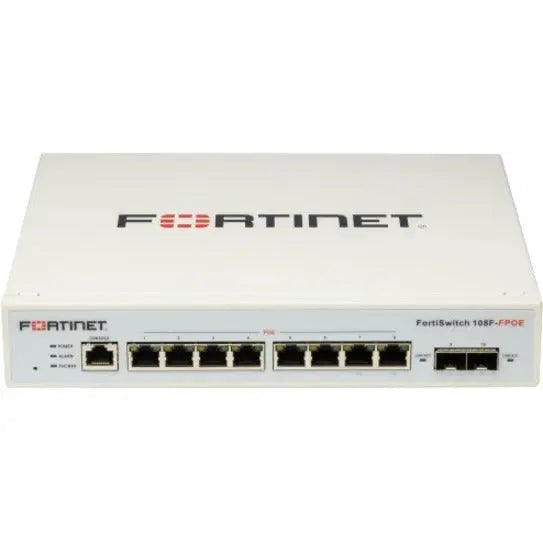 FORTINET Fortinet FortiSwitch 108F-FPOE Ethernet Switch - 8 Ports - Manageable - Gigabit Ethernet - 10/100/1000Base-T, 1000Base-X - 2 Layer Supported - Modular - 2 SFP Slots - Power Supply - 139.20 W Power Con...  - FS-108F-FPOE