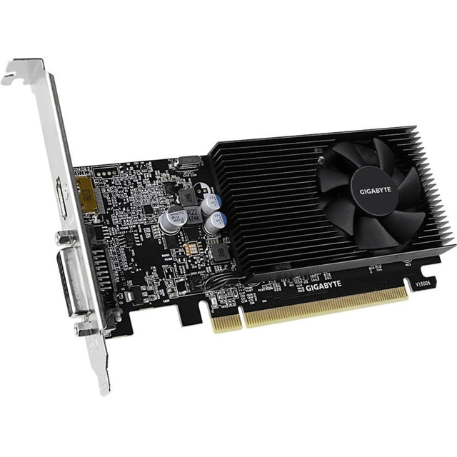 GIGABYTE Gigabyte NVIDIA GeForce GT 1030 Graphic Card - 2 GB DDR4 SDRAM - Low-profile - 1.18 GHz Core - 1.42 GHz Boost Clock - 64 bit Bus Width - PCI Express 3.0 - HDMI - DVI - GV-N1030D4-2GL