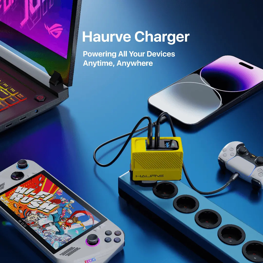 HAURVE Computers and Laptops/Parts and Accessories/Computer Adapter 3 in 1 Multiport Wall Charger, 100W USB C Wall Charger, USB Fast Wall Charger Block, USB Charger Mul - HE1003US