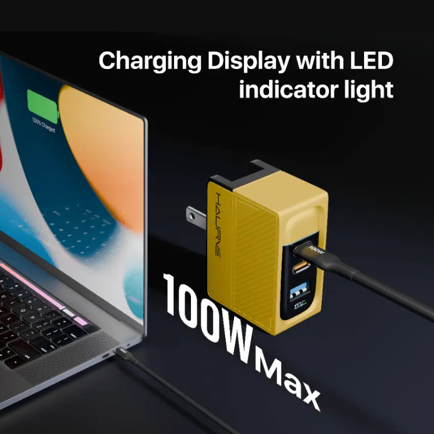 HAURVE Computers and Laptops/Parts and Accessories/Computer Adapter 3 in 1 Multiport Wall Charger, 100W USB C Wall Charger, USB Fast Wall Charger Block, USB Charger Mul - HE1003US