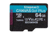 KINGSTON Digital Media Kingston Technology 64GB microSDXC Canvas Go Plus Gen4 200R A2 U3 Single Pack w/o ADP - SDCG4/64GBSP