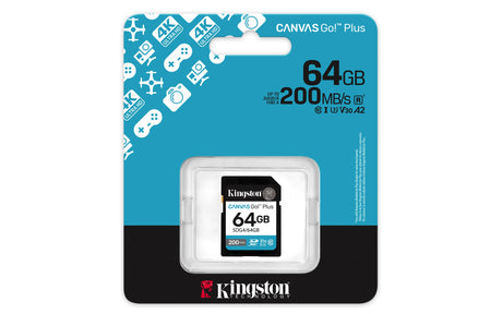 KINGSTON Digital Media Kingston Technology Canvas Go! Plus 64GB SDXC Canvas Go Plus Gen4 200MB/s C10 UHS-I U3 V30 - SDG4/64GB