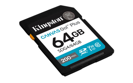 KINGSTON Digital Media Kingston Technology Canvas Go! Plus 64GB SDXC Canvas Go Plus Gen4 200MB/s C10 UHS-I U3 V30 - SDG4/64GB