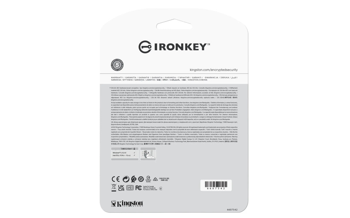 KINGSTON Kingston Technology IronKey 32GB USB-C Vault Privacy 50C AES-256 Encrypted, FIPS 197 - IKVP50C/32GB