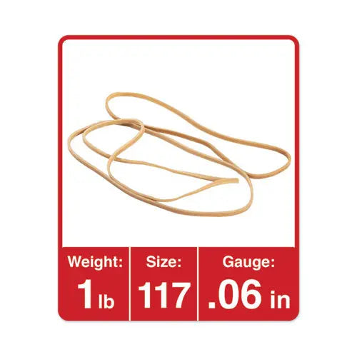 LEGRAND LEGRAND Rubber Bands, Size 117, 0.06" Gauge, Beige, 1 lb Box, 210/Pack - 01117