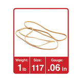 LEGRAND LEGRAND Rubber Bands, Size 117, 0.06" Gauge, Beige, 1 lb Box, 210/Pack - 01117
