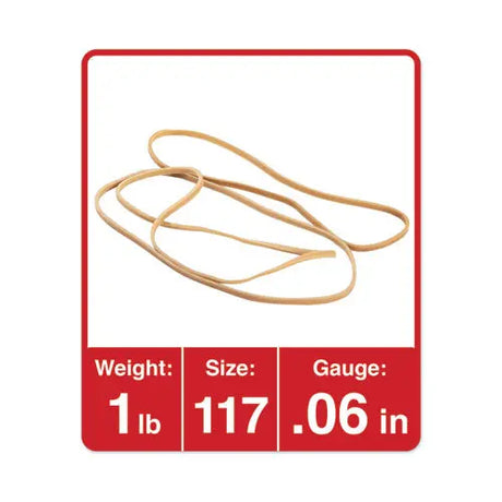 LEGRAND LEGRAND Rubber Bands, Size 117, 0.06" Gauge, Beige, 1 lb Box, 210/Pack - 01117