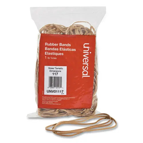 LEGRAND LEGRAND Rubber Bands, Size 117, 0.06" Gauge, Beige, 1 lb Box, 210/Pack - 01117