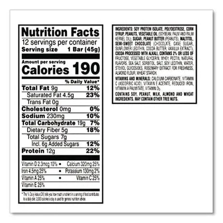 LEGRAND LEGRAND Special K Protein Meal Bar, Chocolate/Peanut Butter, 1.59 oz, 8/Box - 29190