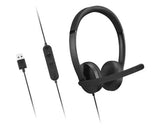 LENOVO Lenovo 4XD1P83425 headphones/headset Wired Head-band Calls/Music USB Type-A Black - 4XD1P83425