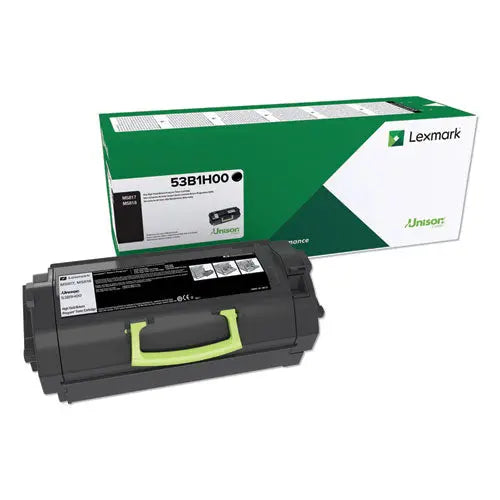 LEXMARK LEXMARK 53B1000 Unison High-Yield Toner, 25,000 Page-Yield, Black - 53B1H00