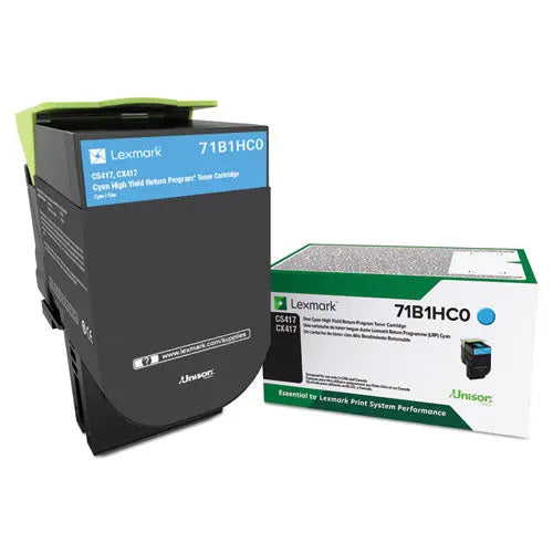 LEXMARK LEXMARK  Unison High-Yield Toner, 3,500 Page-Yield, Cyan - 71B1HC0