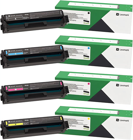 LEXMARK Printers/Printer Ink and Toners Lexmark C3210C0, C3210K0, C3210M0, C3210Y0 CMYK 4-Color Return Program Toner Cartridge Set for C3224, C3326, MC3224, MC3326