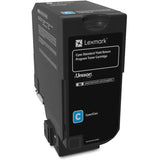 LEXMARK Printers/Printer Ink and Toners Lexmark CS720, CS/CX725 Cyan Toner Cartridge Return Program Yield 7,000 Pages 74C1SC0