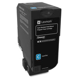 LEXMARK Printers/Printer Ink and Toners Lexmark CS720, CS/CX725 Cyan Toner Cartridge Return Program Yield 7,000 Pages 74C1SC0