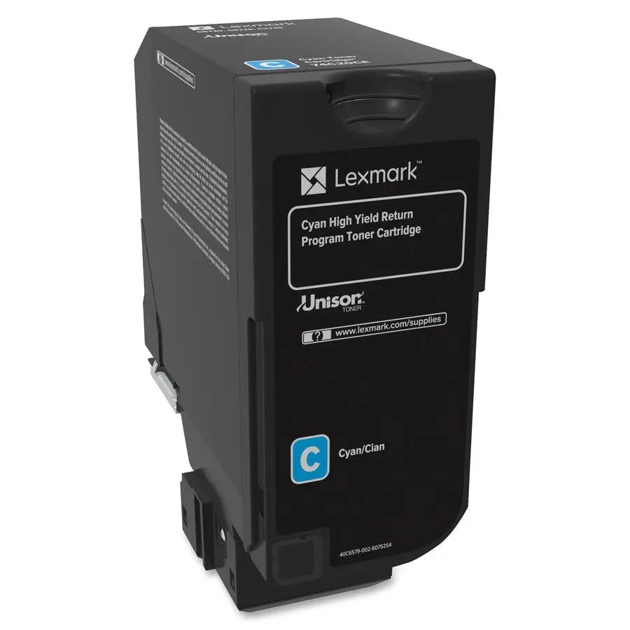 LEXMARK Printers/Printer Ink and Toners Lexmark CS725 Cyan Toner Cartridge Return Program Yield 12,000 Pages 74C1HC0