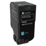 LEXMARK Printers/Printer Ink and Toners Lexmark CX725 Cyan Toner Cartridge Return Program Yield 16,000 Pages 84C1HC0
