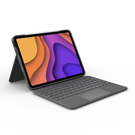 LOGITECH Logitech Folio Touch Keyboard/Cover Case (Folio) Apple, Logitech iPad Air (4th Generation) Tablet - Oxford Gray - Scuff Resistant, Scratch Resistant, Spill Resistant, Drop Resistant, Bump Resistant - ...  - 920-009952