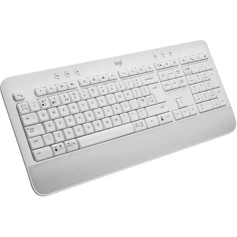 LOGITECH Logitech Signature K650 Wireless Comfort Keyboard - Wireless Connectivity - Bluetooth/RF - 32.81 ft - PC, Mac - AA Battery Size Supported - Off White