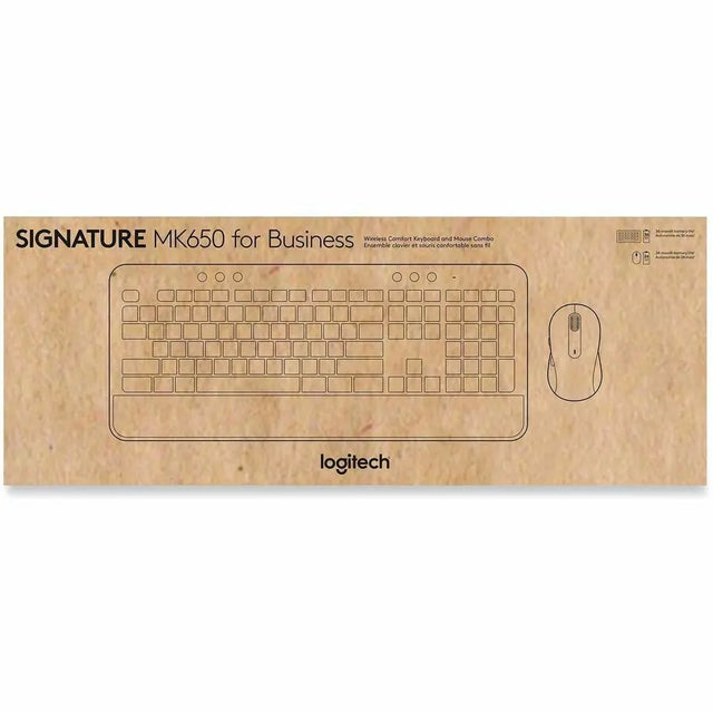 LOGITECH Logitech Signature MK650 Combo for Business Wireless Mouse and Keyboard Combo - USB Plunger Wireless Bluetooth/RF Keyboard - 118 Key - English (US) - Off White - USB Wireless Bluetooth/RF Mouse - 4000 - 920-011018