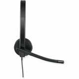 LOGITECH Logitech USB Headset Stereo H570e - Stereo - USB - Wired - 31.50 Hz - 20 kHz - Over-the-head - Binaural - Supra-aural - Noise Cancelling, Electret Microphone - Black - 981-000574