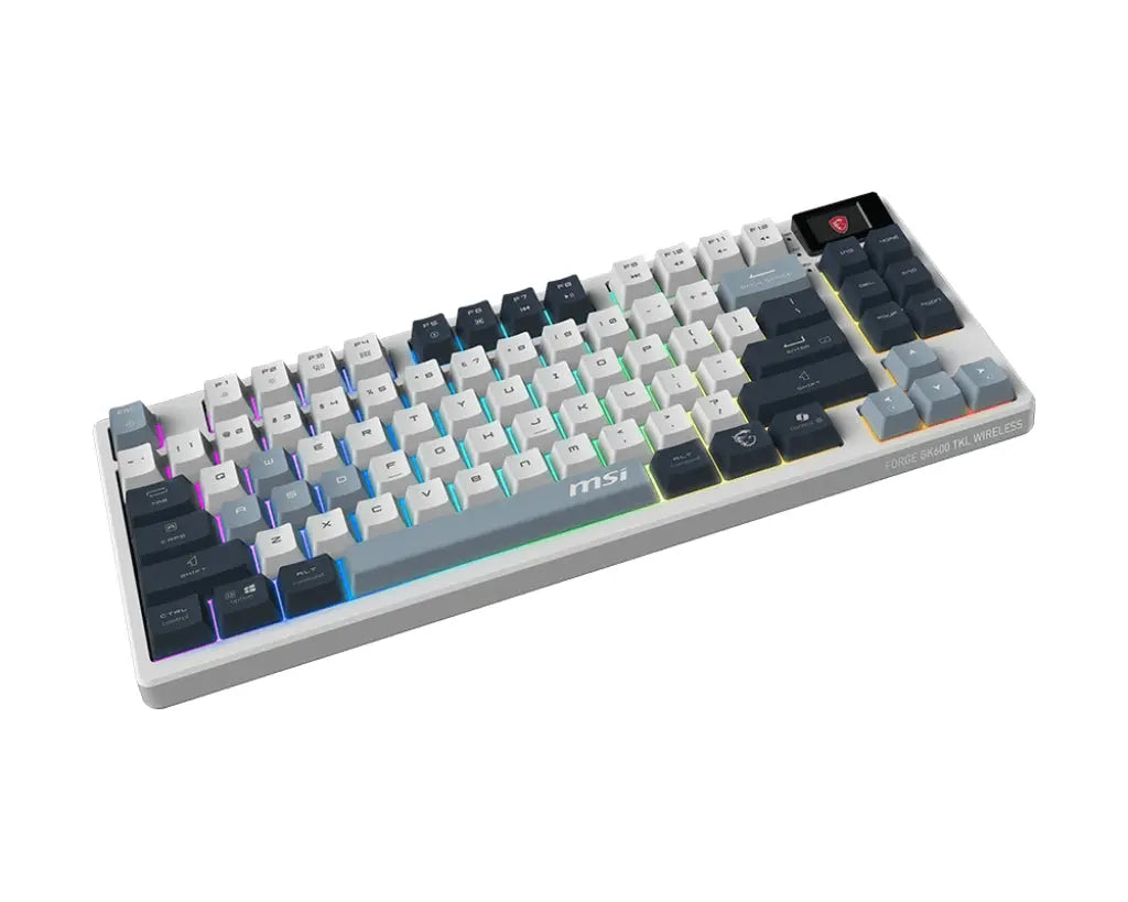 MSI MSI FORGE GK600 TKL WIRELESS SKY keyboard Gaming USB + Bluetooth QWERTY UK English Blue, White - FORGEGK600B