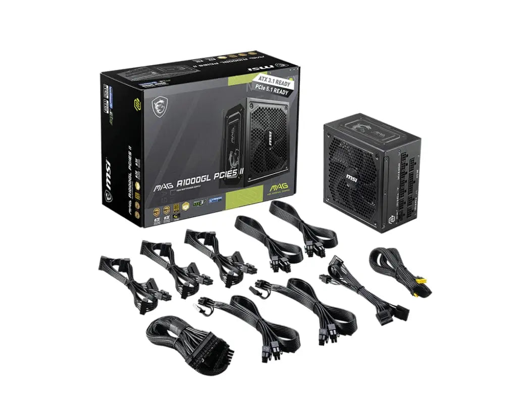 MSI MSI MAG A1000GL PCIE5 II power supply unit 1000 W 24-pin ATX ATX Black - MAGA1000GLPCIE5II