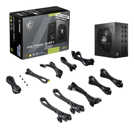 MSI MSI MAG A750GL PCIE5 II power supply unit 750 W 20+4 pin ATX ATX Black - MAGA750GLPCIE5II